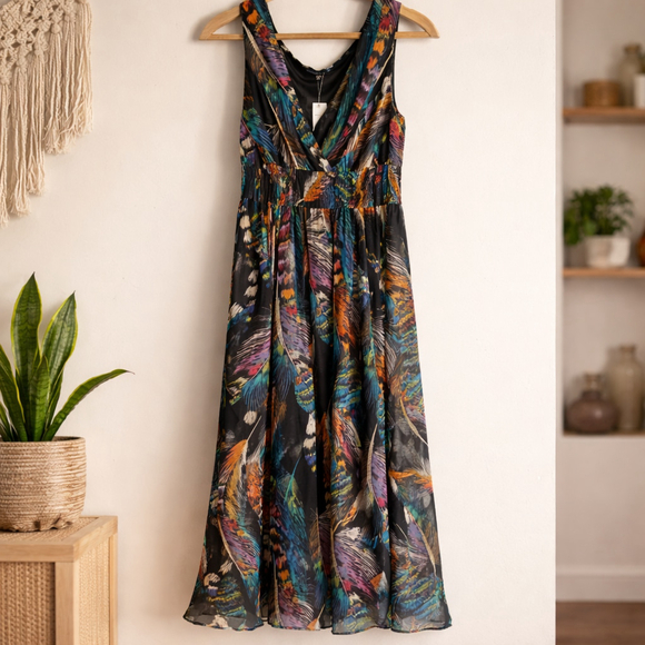 Chaudry Kc Dresses & Skirts - 0189 NWT Size Medium Boho Maxi Dress in Bright Summer Colors.